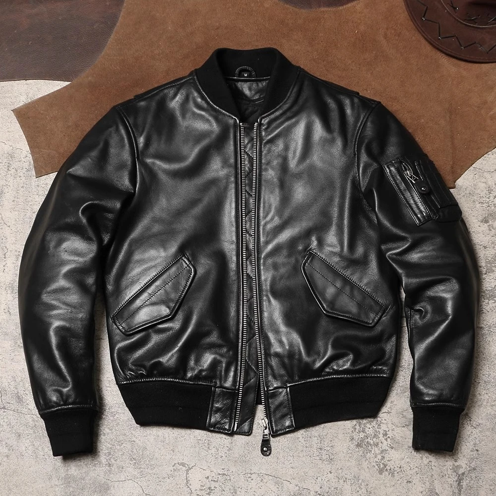 leather jacket bomber black